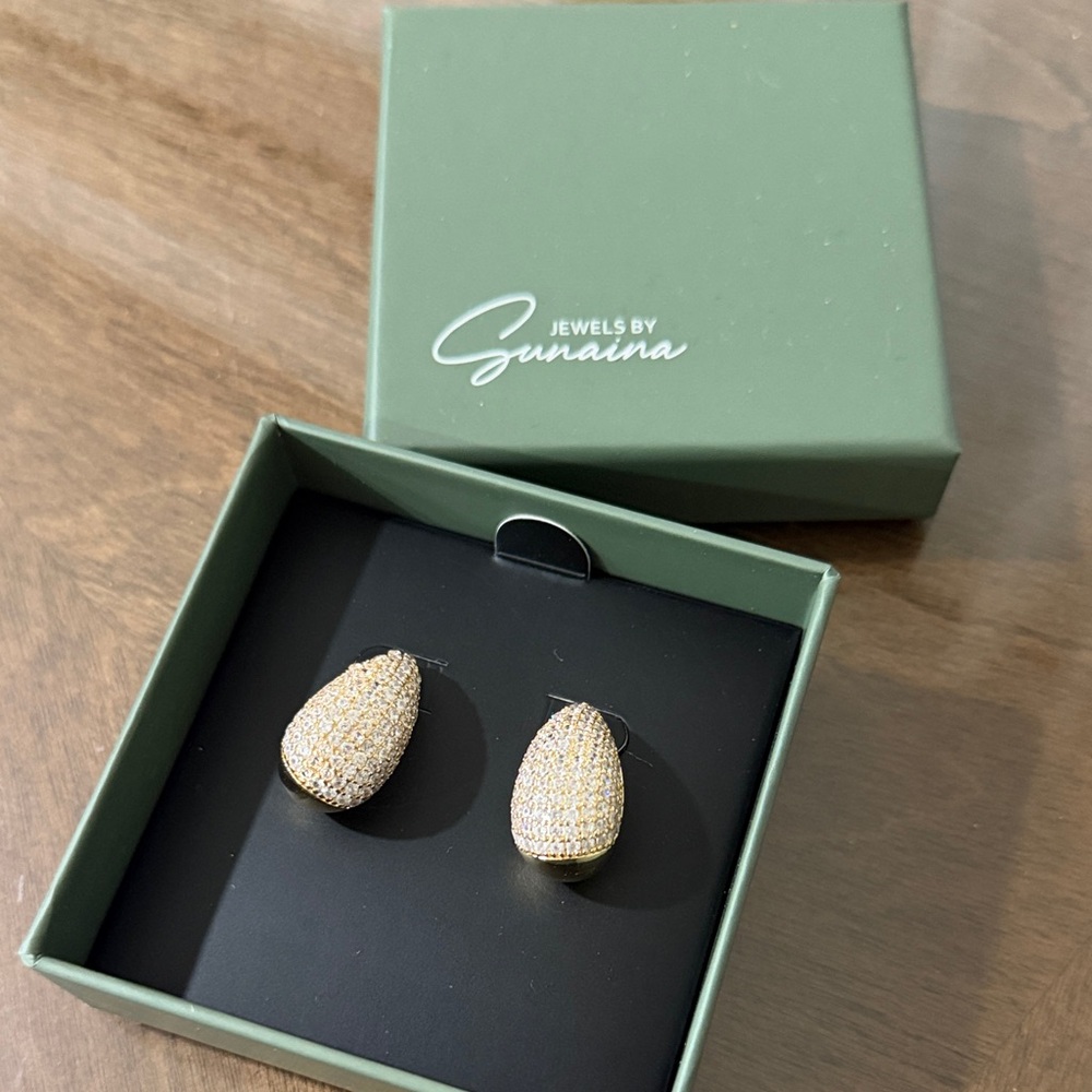 Gold and Silver Teardrop Earrings